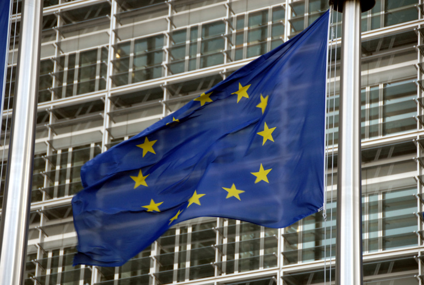 Drapeaux européens devant le Berlaymont